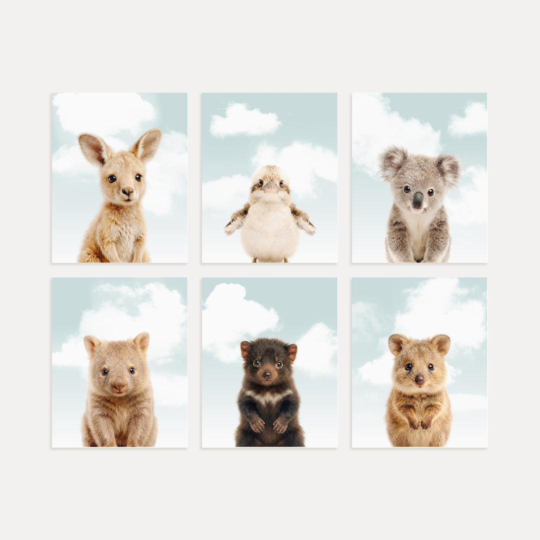 Australian Baby Animals Nursery Art Set of 6