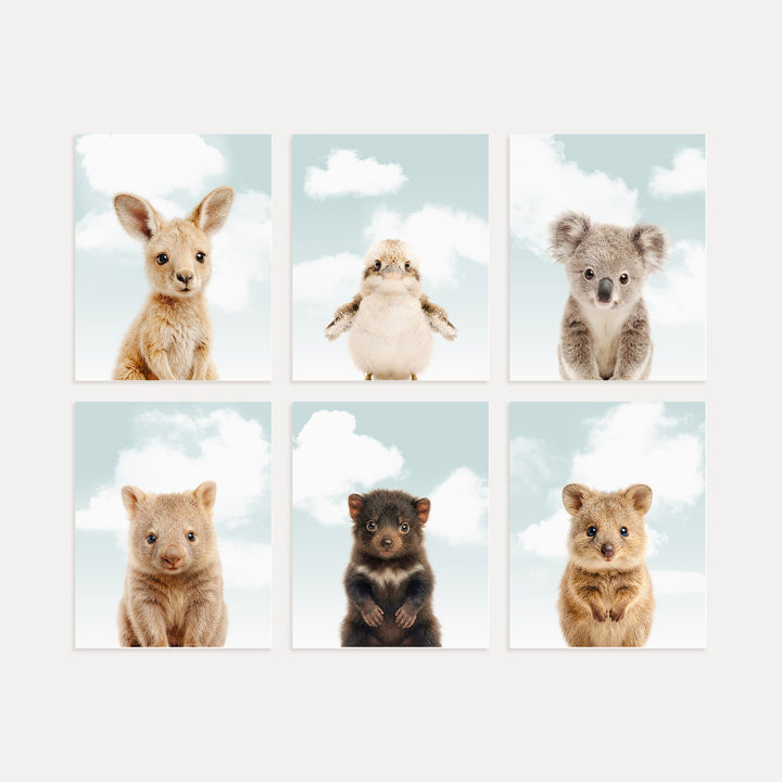 Australian Baby Animals Nursery Art Set of 6