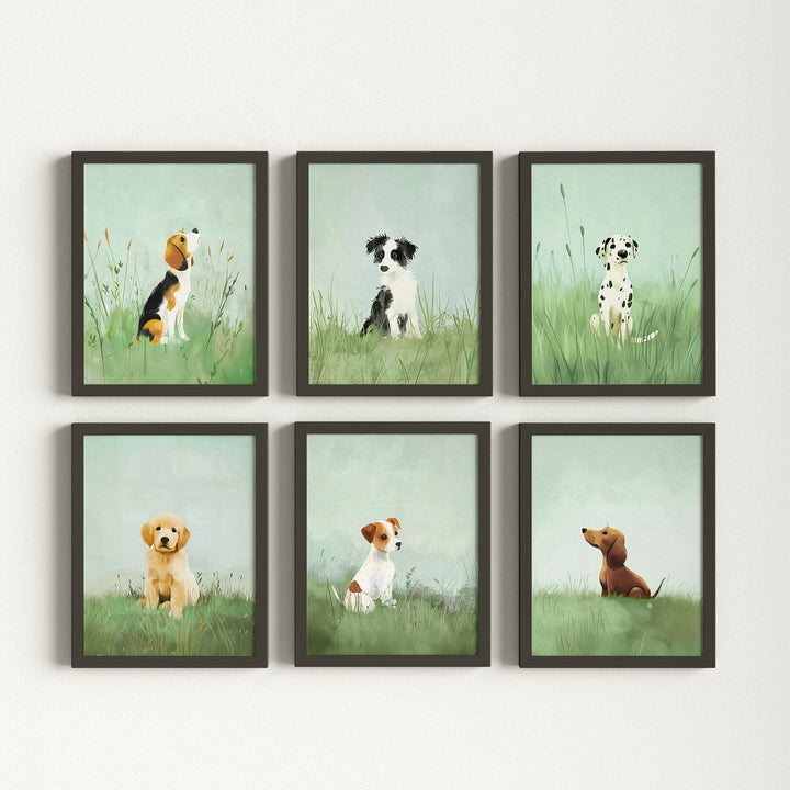 Nursery Art Picture Book Puppies Prints