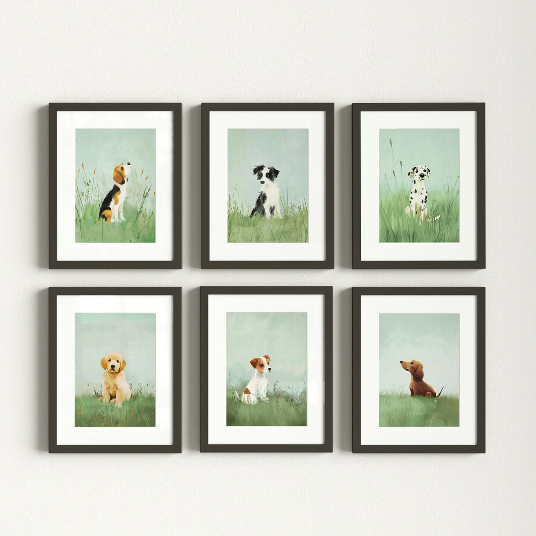 Nursery Art Picture Book Puppies Prints