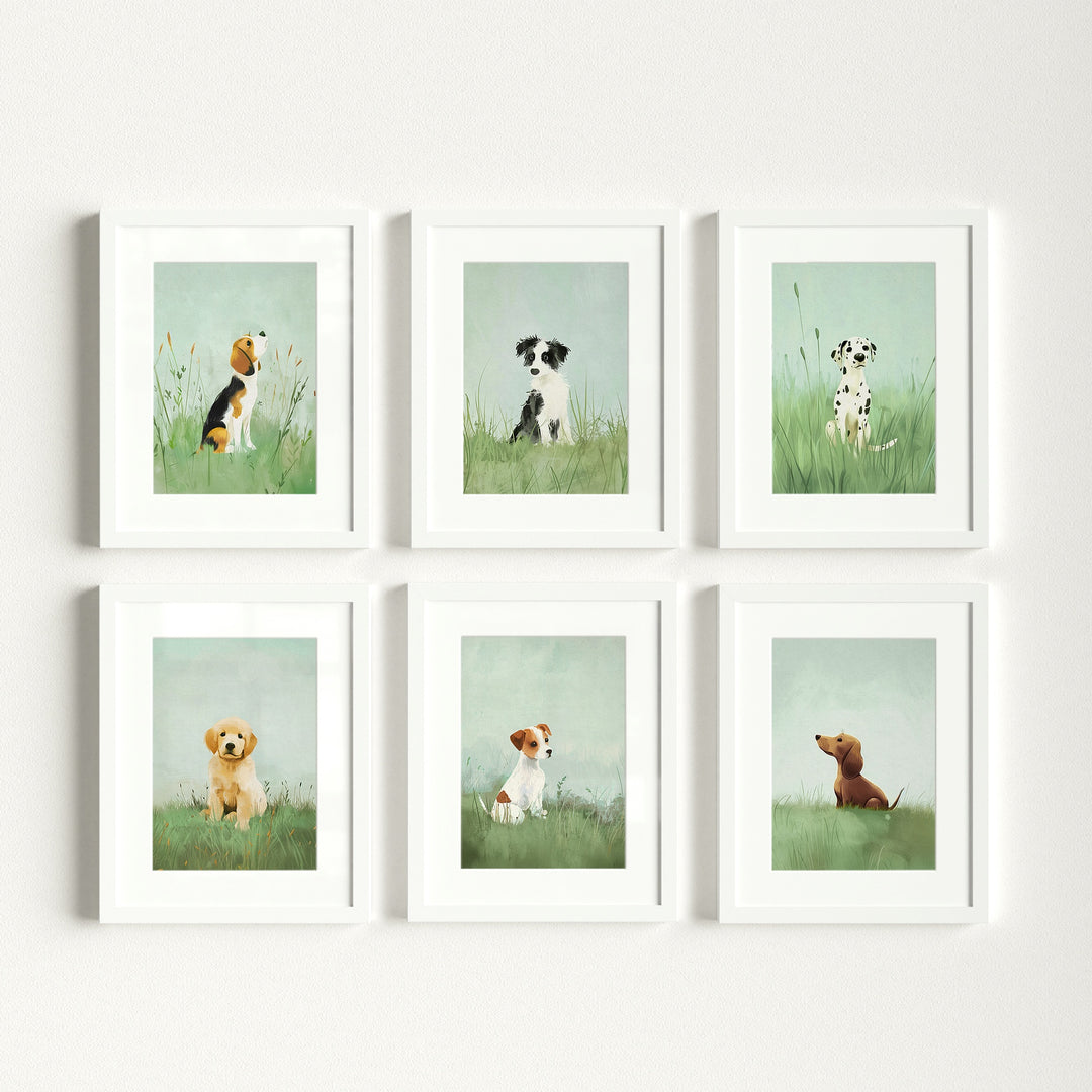 Nursery Art Picture Book Puppies Prints