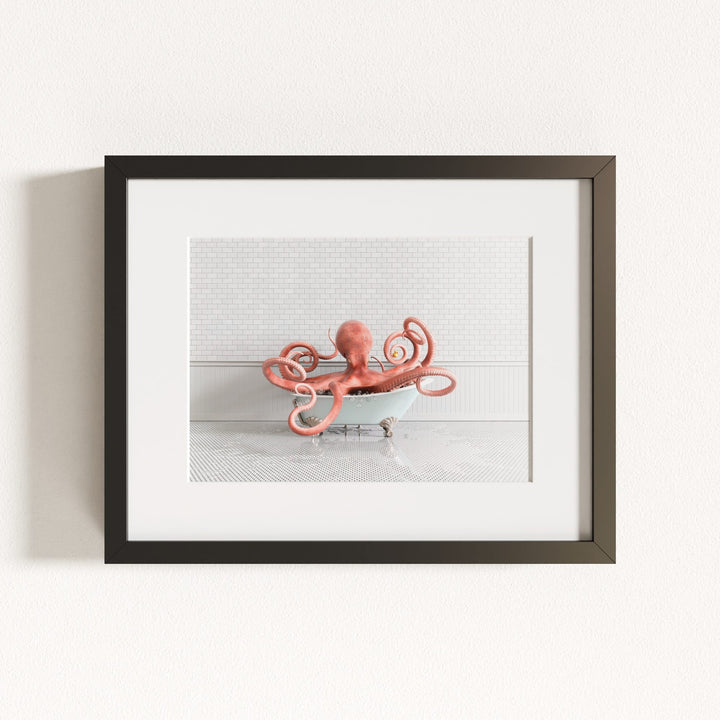 Octopus in Blue Bathtub