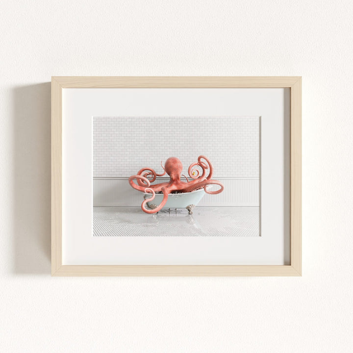 Octopus in Blue Bathtub
