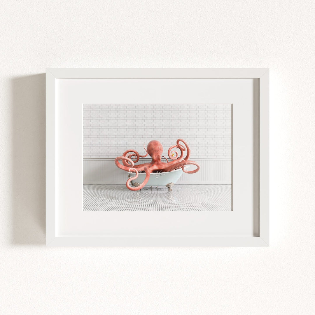 Octopus in Blue Bathtub