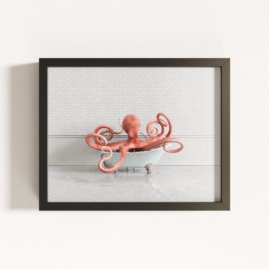 Octopus in Blue Bathtub