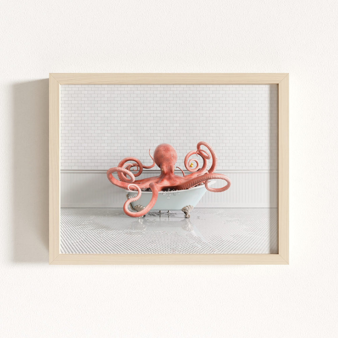 Octopus in Blue Bathtub