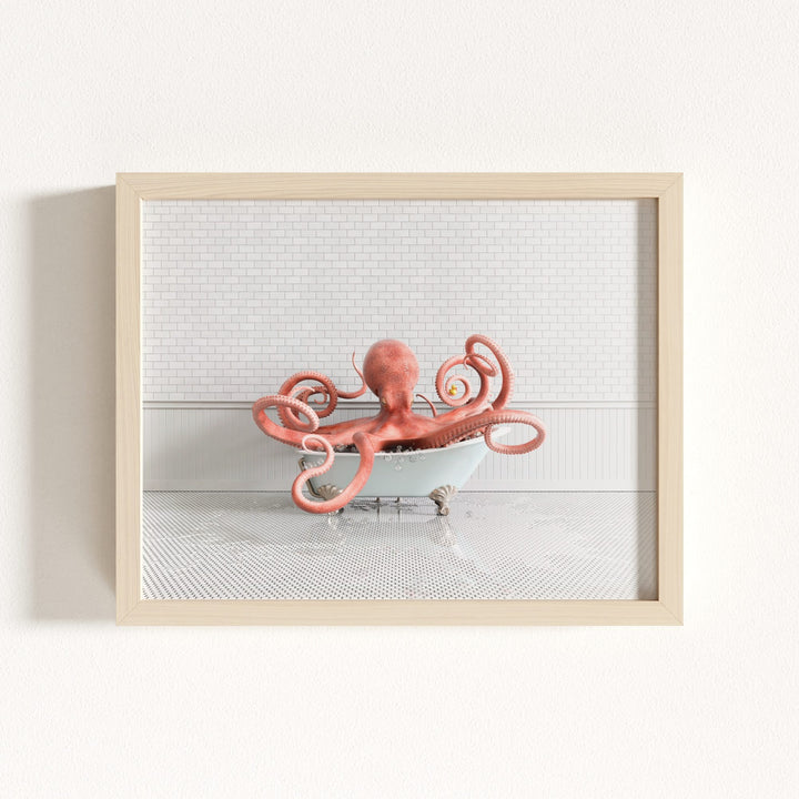 Octopus in Blue Bathtub