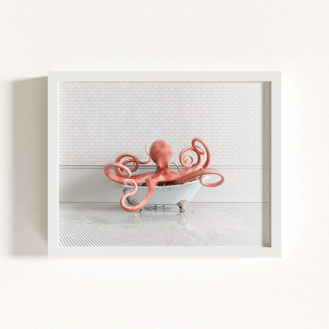 Octopus in Blue Bathtub