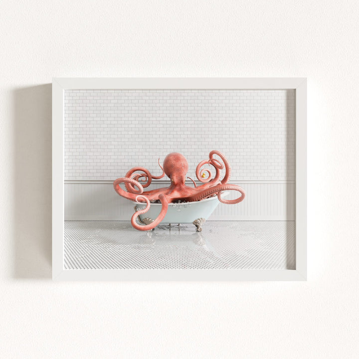 Octopus in Blue Bathtub