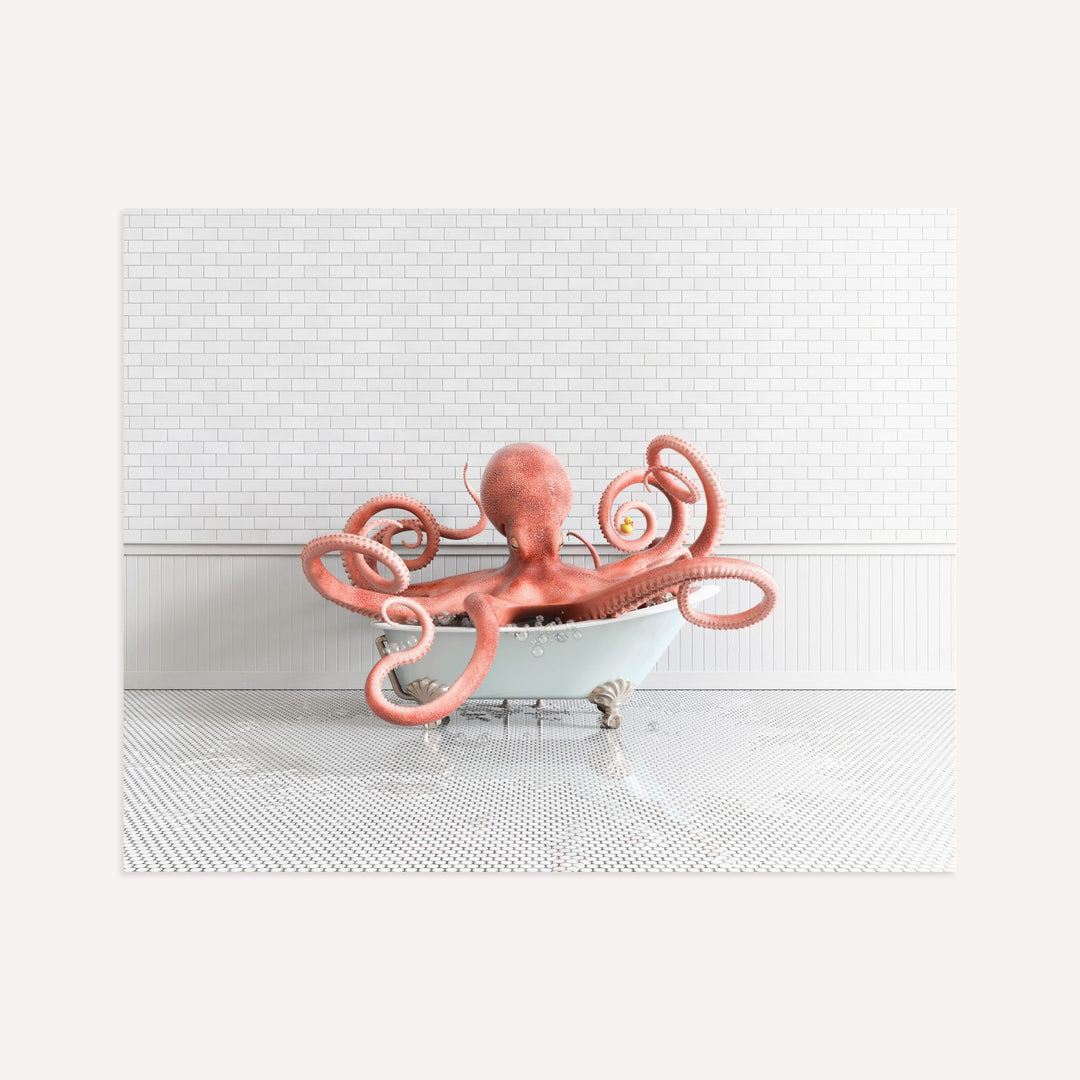 Octopus in Blue Bathtub