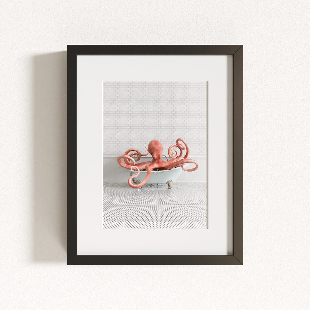 Octopus in Blue Bathtub