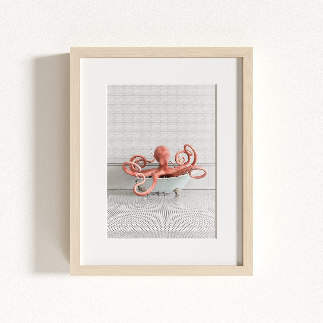 Octopus in Blue Bathtub