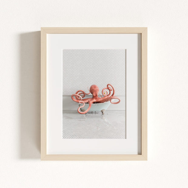 Octopus in Blue Bathtub