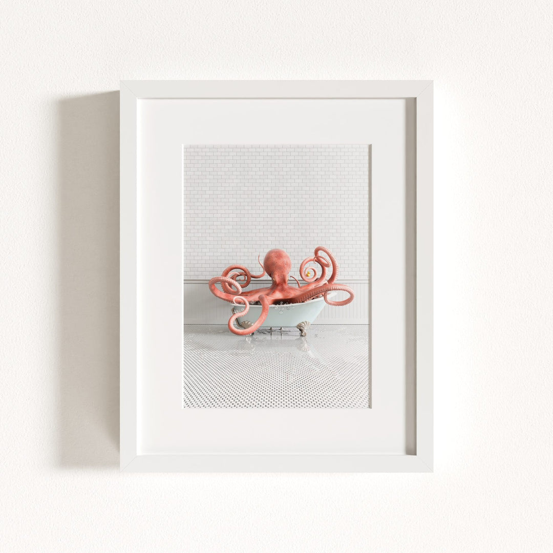 Octopus in Blue Bathtub