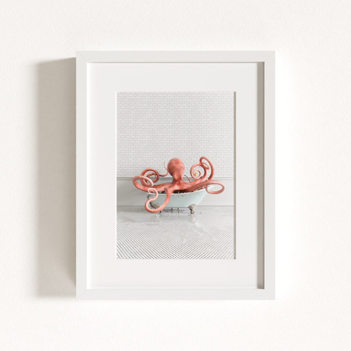 Octopus in Blue Bathtub