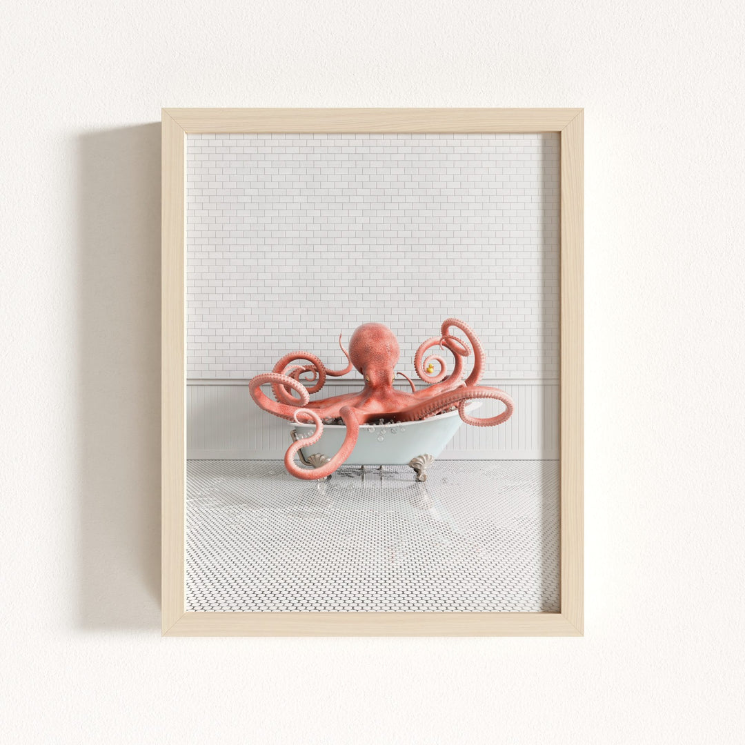 Octopus in Blue Bathtub