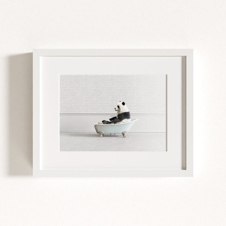 Panda in Blue Bathtub