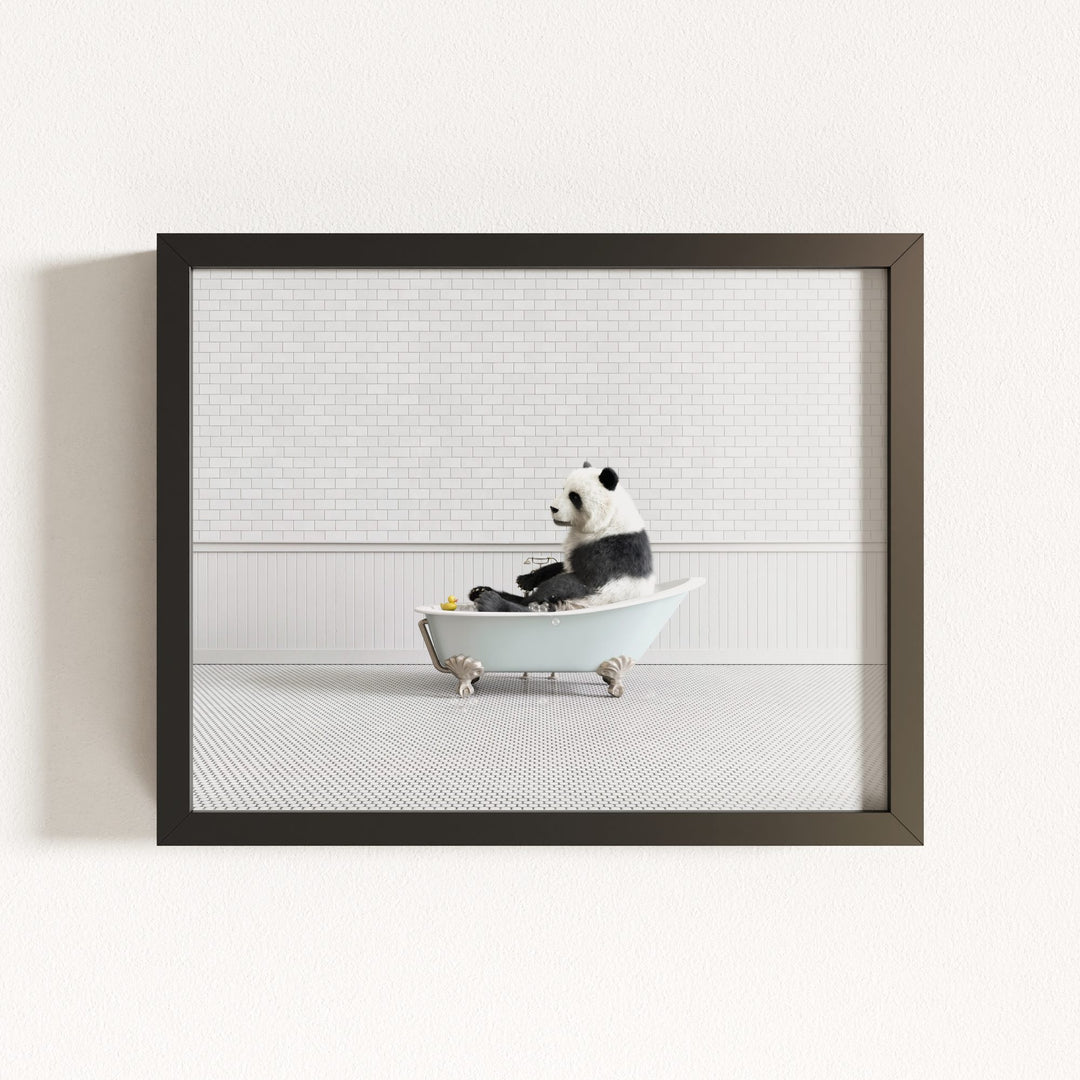 Panda in Blue Bathtub