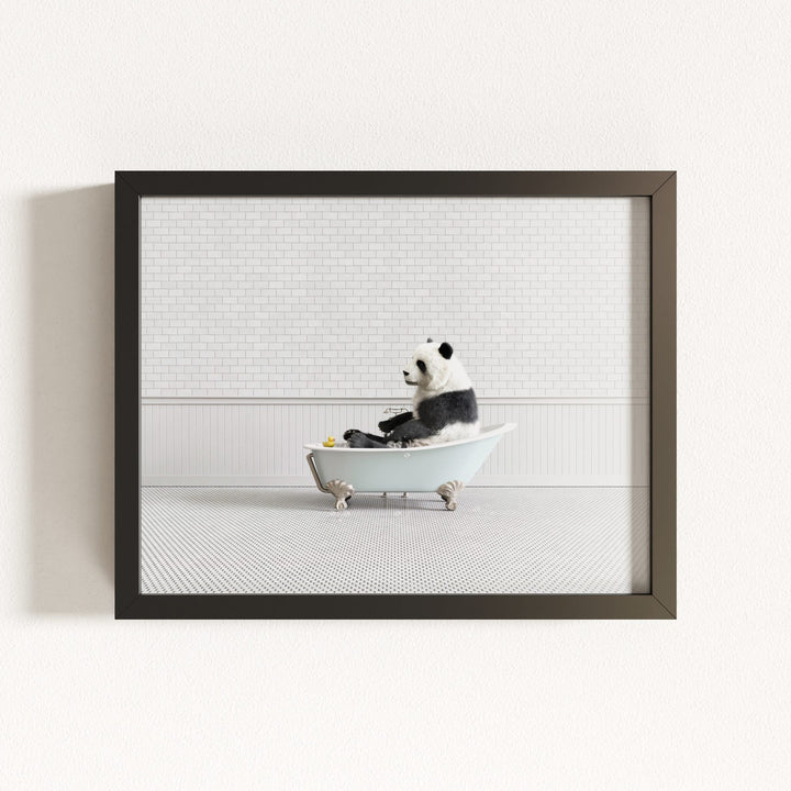 Panda in Blue Bathtub