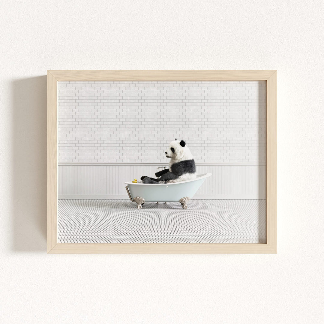 Panda in Blue Bathtub