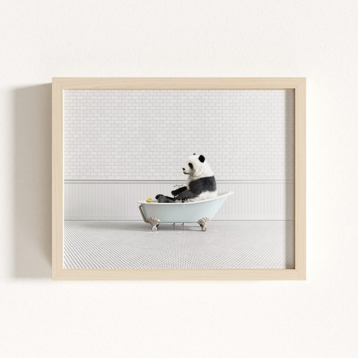 Panda in Blue Bathtub