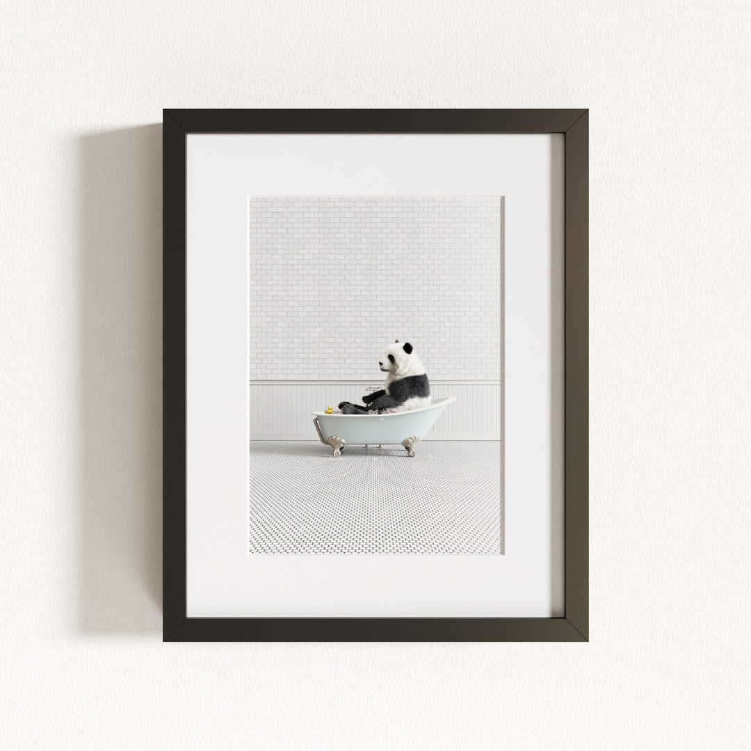 Panda in Blue Bathtub