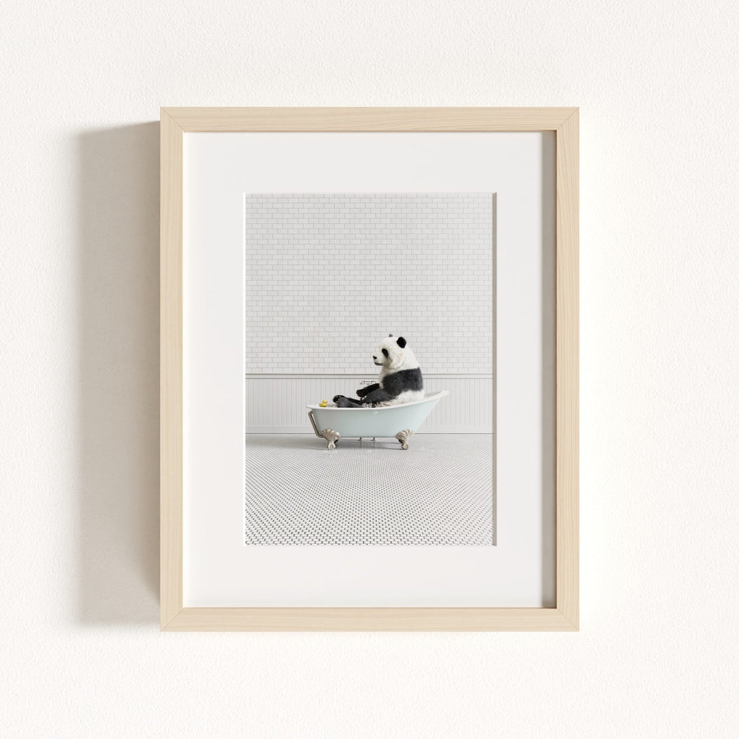 Panda in Blue Bathtub