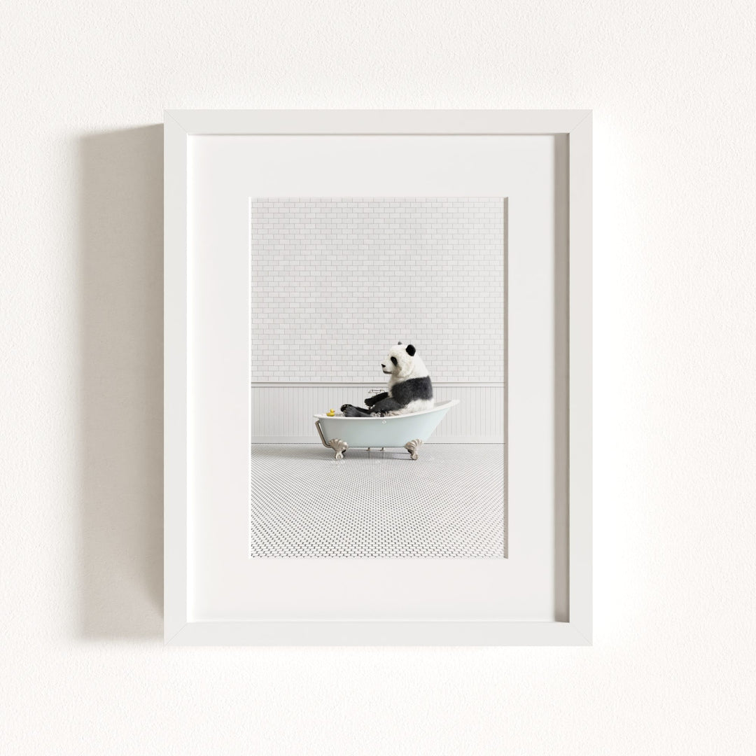 Panda in Blue Bathtub