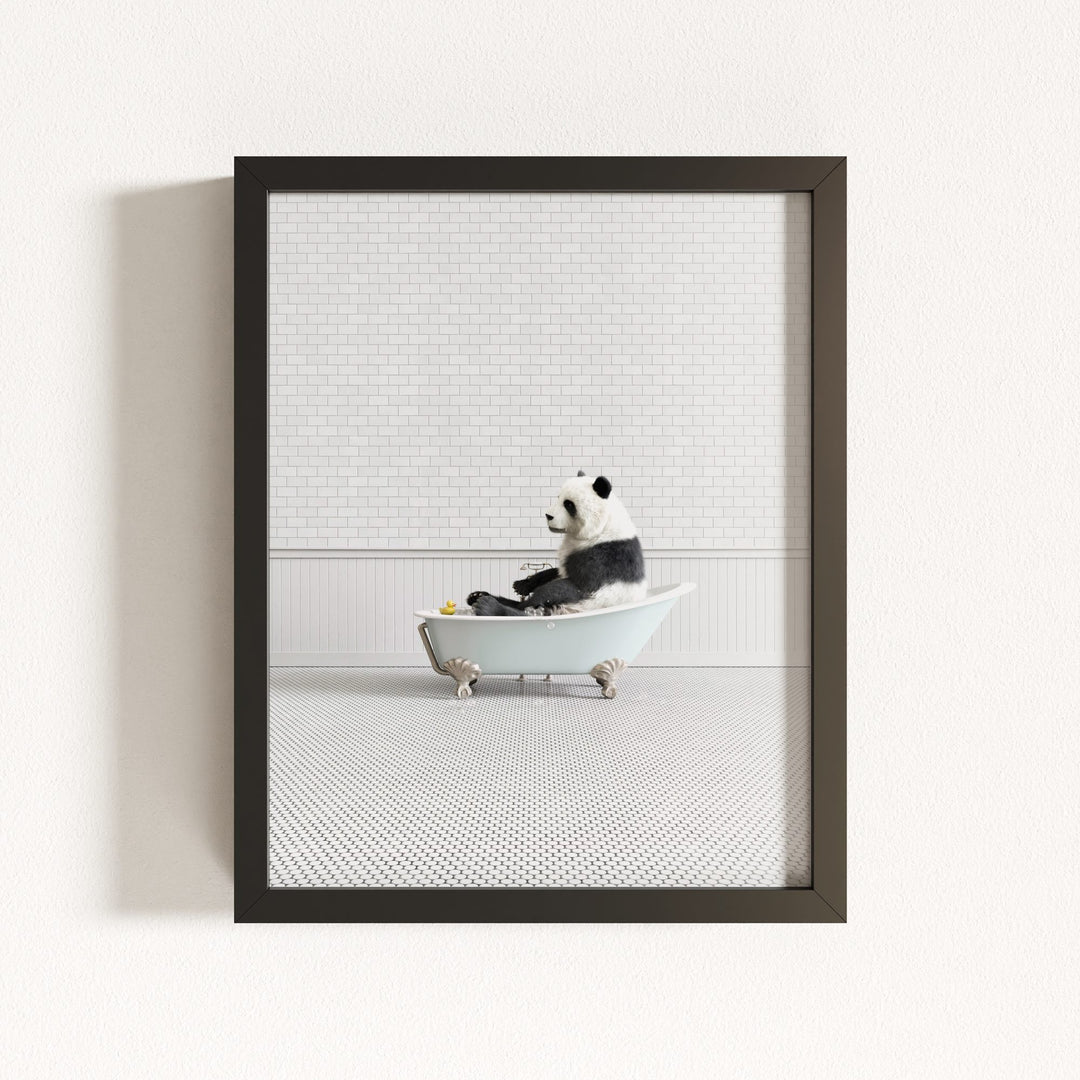 Panda in Blue Bathtub