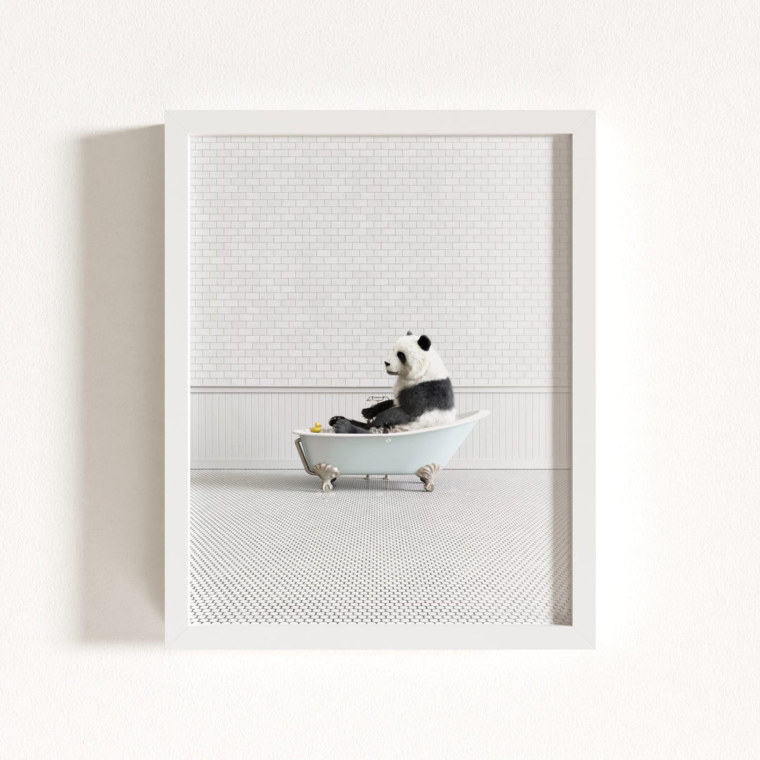 Panda in Blue Bathtub