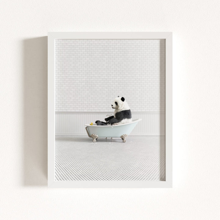 Panda in Blue Bathtub