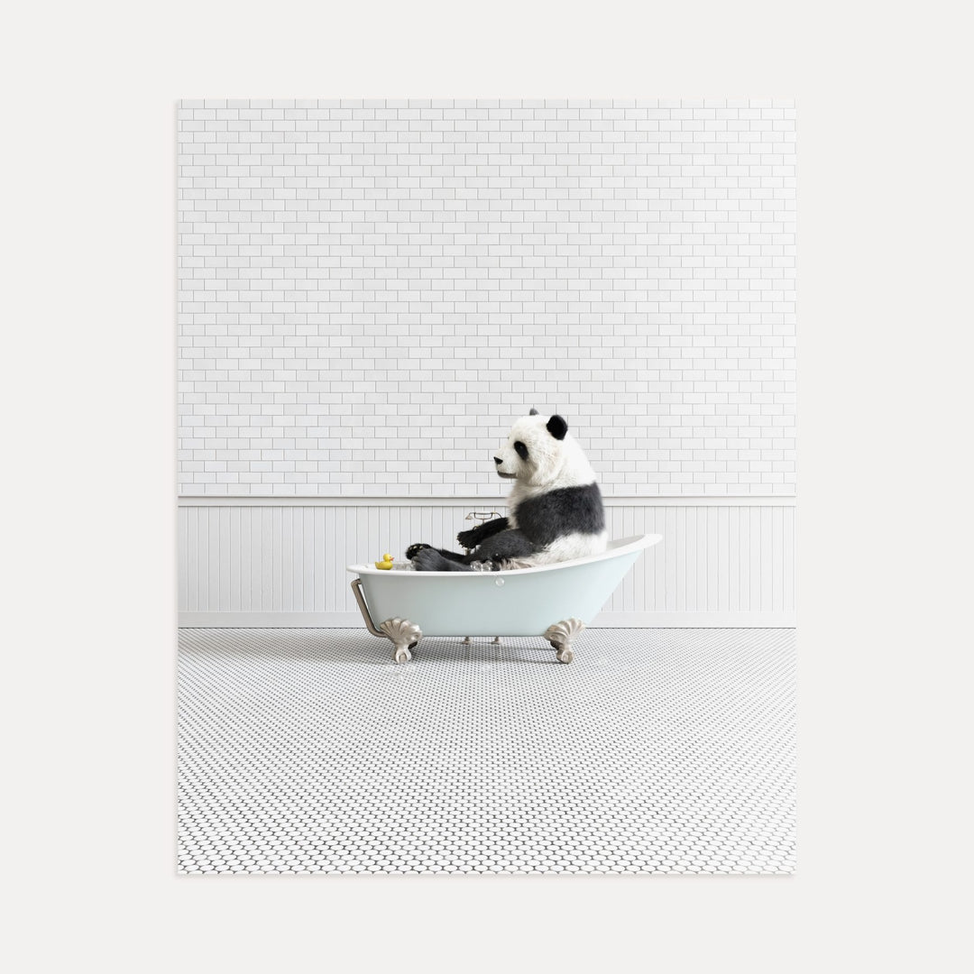 Panda in Blue Bathtub