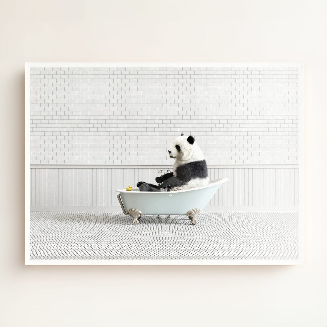 Panda in Blue Bathtub