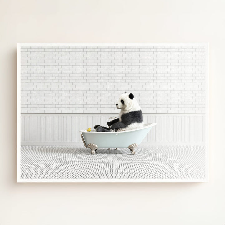 Panda in Blue Bathtub
