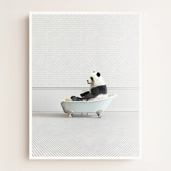 Panda in Blue Bathtub