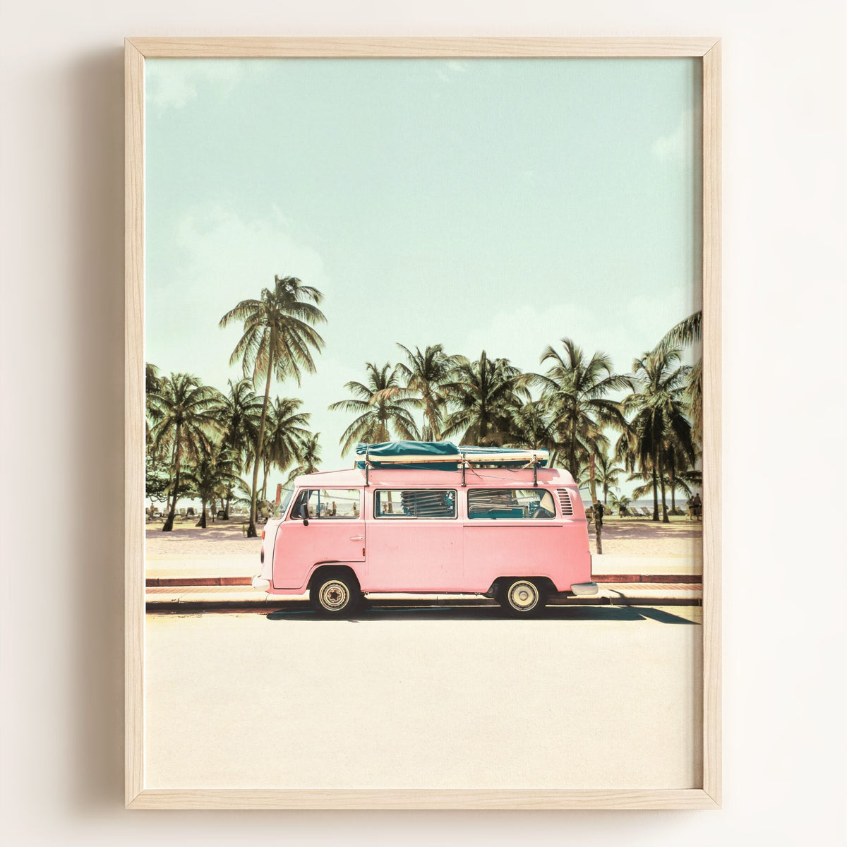 Pink VW Bus Love — Framed