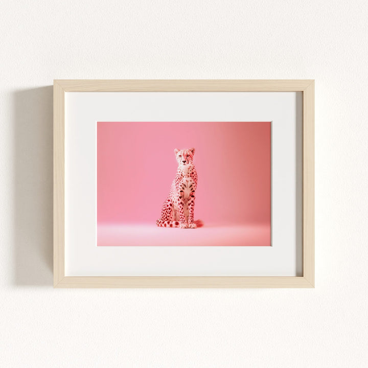 Portrait of a Pink Cheetah Wall Art Print