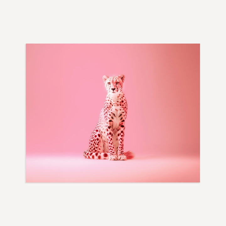 Portrait of a Pink Cheetah Wall Art Print