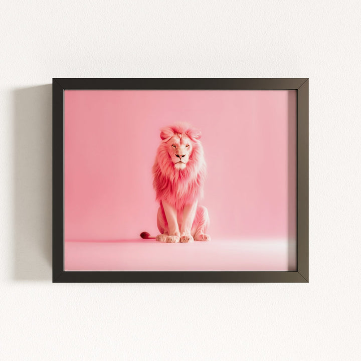 Portrait of a Pink Lion Wall Art Print