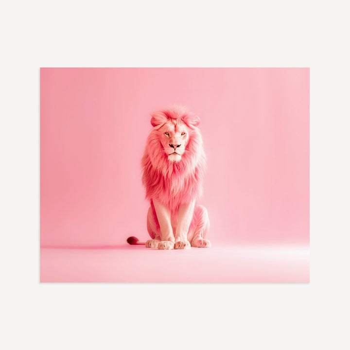 Portrait of a Pink Lion Wall Art Print