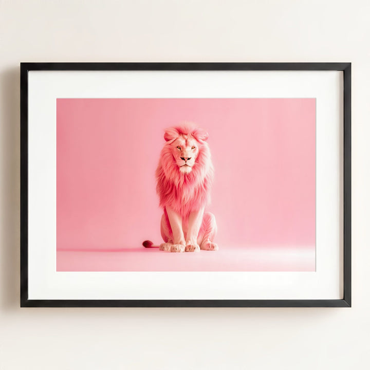 Portrait of a Pink Lion Wall Art Print