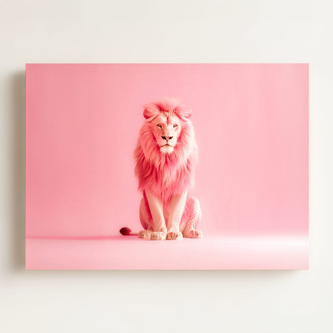 Portrait of a Pink Lion Wall Art Print
