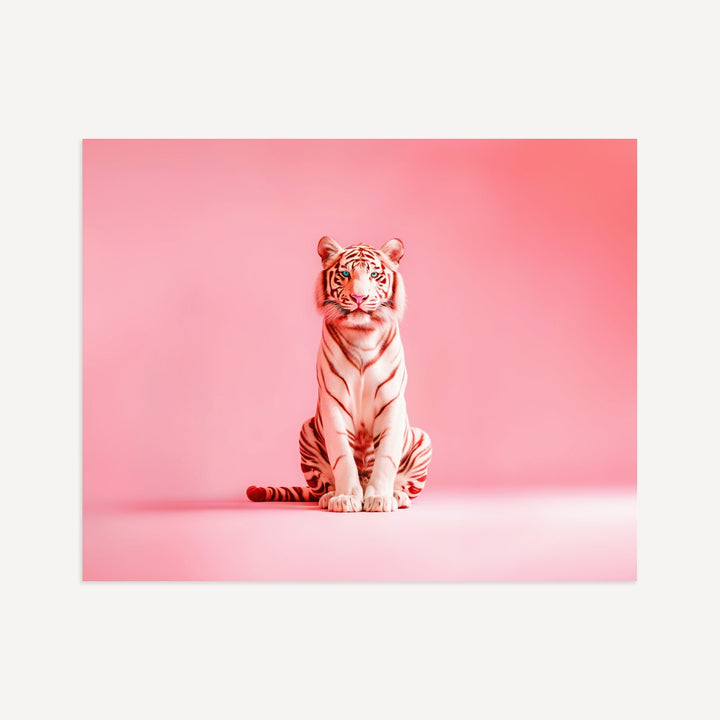 Portrait of a Pink Tiger Wall Art Print