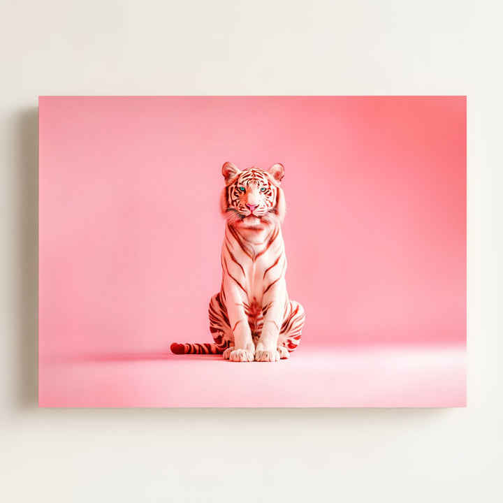 Portrait of a Pink Tiger Wall Art Print