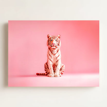 Portrait of a Pink Tiger Wall Art Print