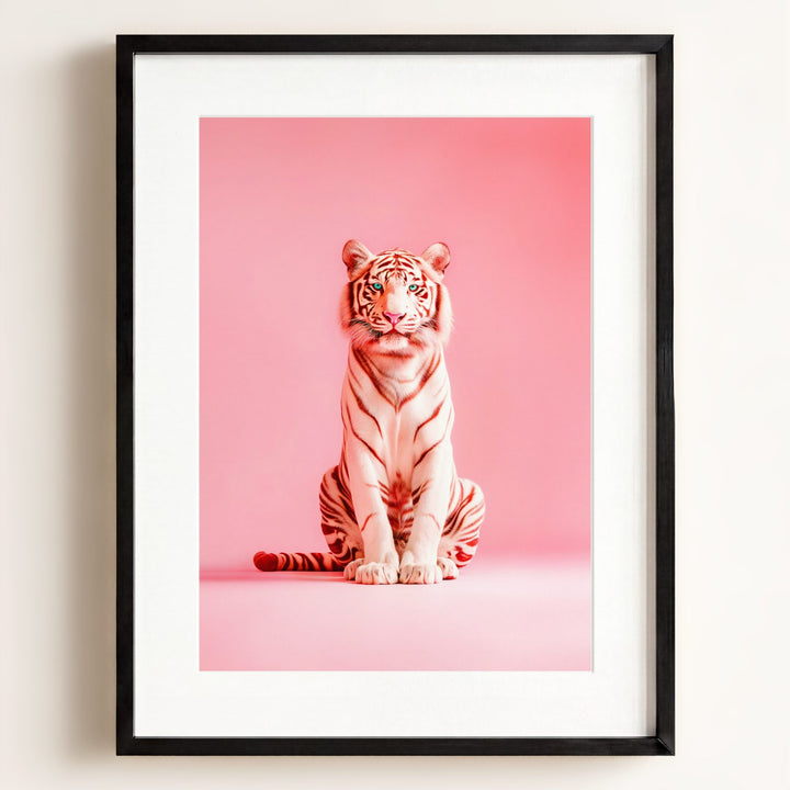 Portrait of a Pink Tiger Wall Art Print