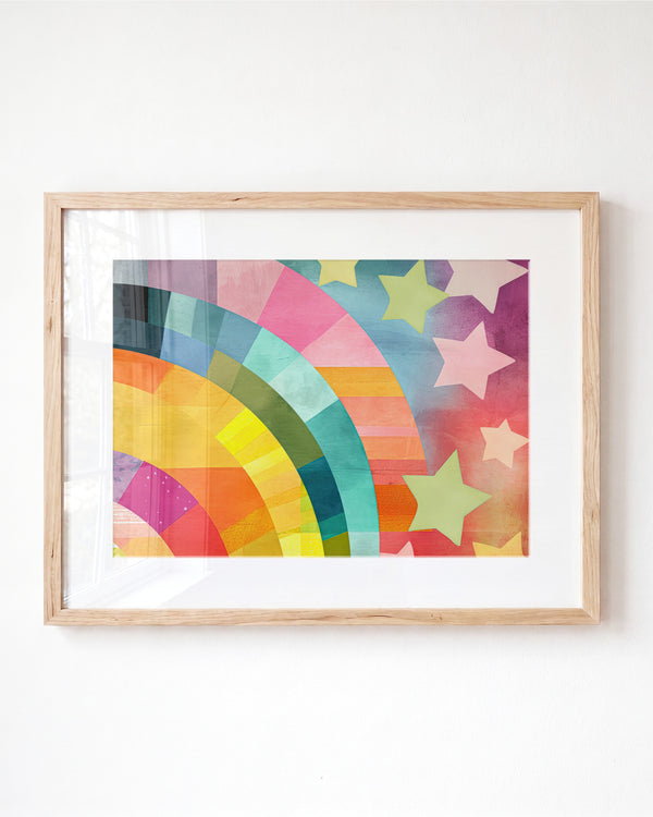 Rainbow Abstract No. 3 Horizontal Art - Framed Art