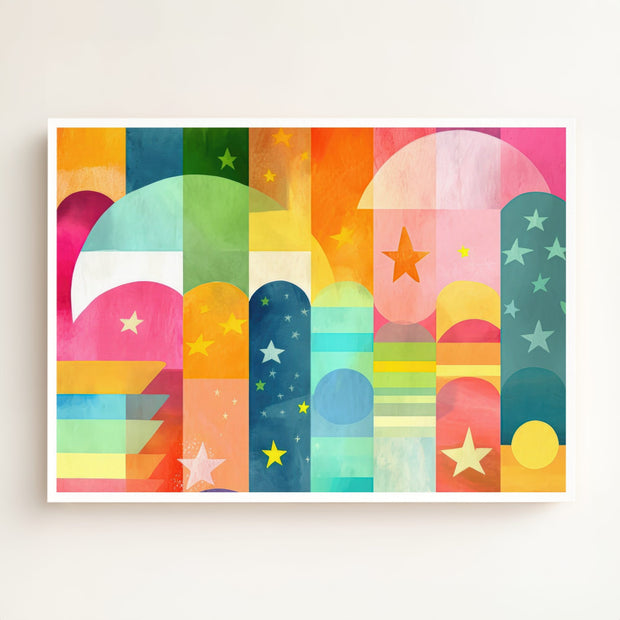 Rainbow Abstract No. 6 Horizontal Art