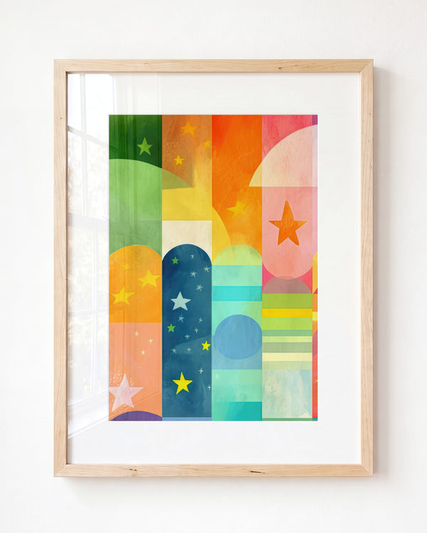 Rainbow Abstract No. 6 Horizontal Art