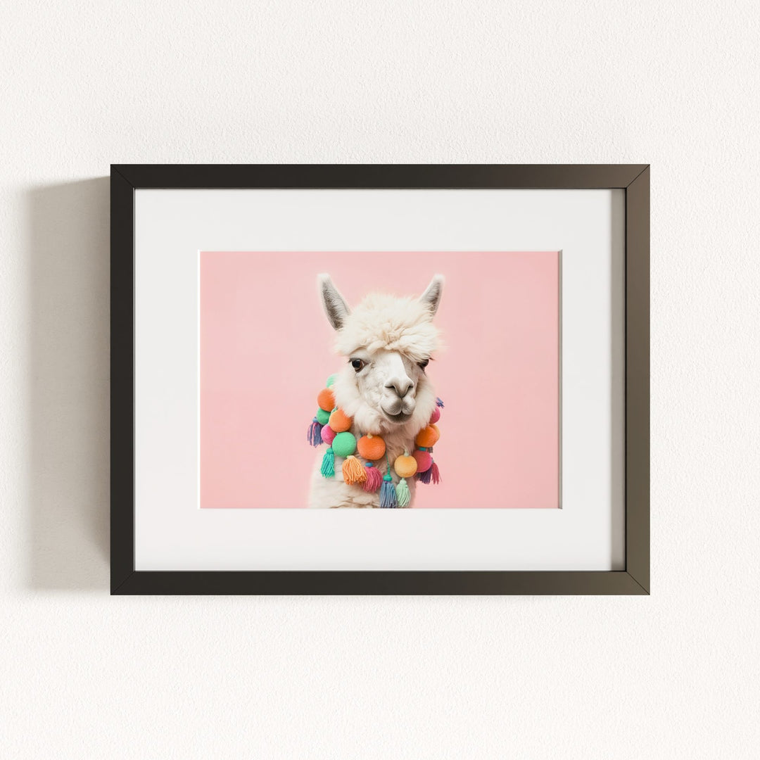 Rainbow Alpaca Wall Art Print
